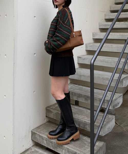 Gaphos (ガフォス)の「シャギーボーダーニット(ニット/セーター・メンズ・グレー/ブラウン・2/1)」の17枚目の写真