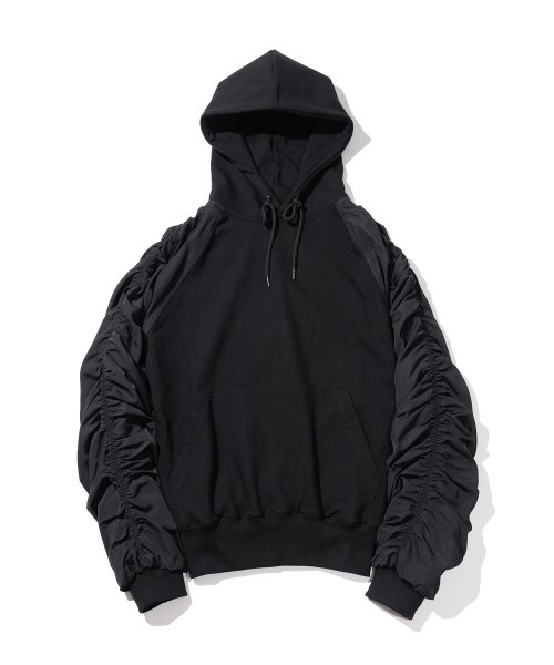 MASSNOUN(マスノウン)の「BELINE PUCKERING HOODIE MFHHD006-BK(パーカー・レディース・その他・LARGE/MEDIUM)」の1枚目の写真