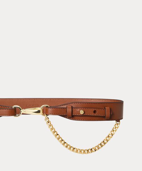 LAUREN RALPH LAUREN(ローレン ラルフ ローレン)の「チェーントリム レザー ドッグクリップ ベルト(ベルト・レディース・ブラウン・M/S/XS)」の4枚目の写真