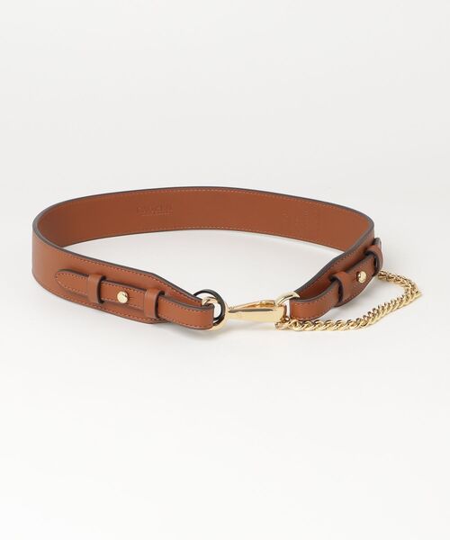 LAUREN RALPH LAUREN(ローレン ラルフ ローレン)の「チェーントリム レザー ドッグクリップ ベルト(ベルト・レディース・ブラウン・M/S/XS)」の3枚目の写真