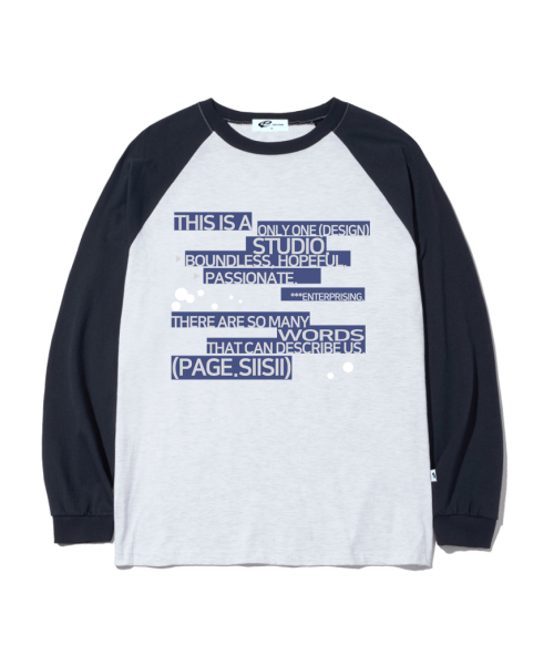 PAGESIISII（ページシシ）の「スクエアボックステキストプリントオーバーサイズロングスリーブネイビー（Tシャツ/カットソー・レディース・その他・MEDIUM/LARGE）」の2枚目の写真