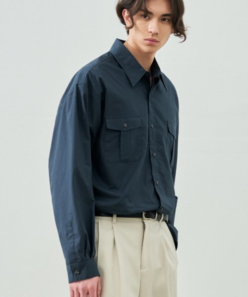DRAW FIT（ドローフィット）の「ペーパーコットンアレックスシャツ [D.NAVY]（シャツ/ブラウス・メンズ・その他・LARGE/X-LARGE/MEDIUM）」の3枚目の写真