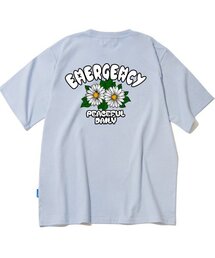 ダブルデイジーフラワーグラフィックTシャツ - パープル