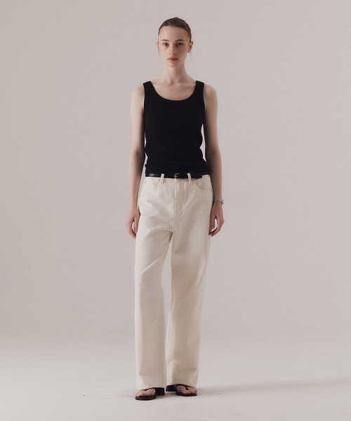 SILN(シルン)の「Natural texture straight denim (CREAM)(デニムパンツ・レディース・その他・SMALL/MEDIUM)」の3枚目の写真