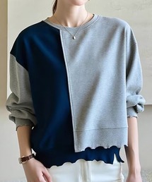 ReRe（リリ）の「アシメ切替配色スウェットトップス（スウェット）」