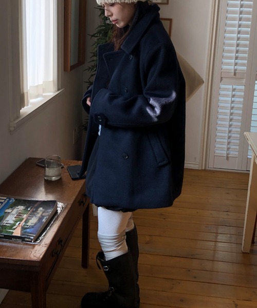 ダブルブレストメルトンジャケット（ピーコート）｜FAVORITO