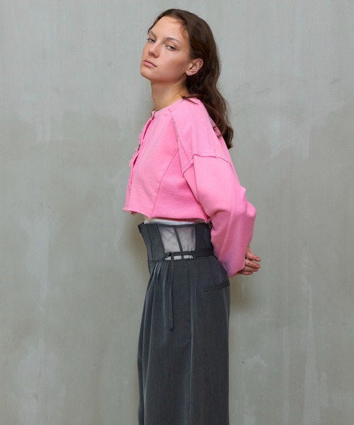 2-Way Short Sweat Cardigan/2WAYショートスウェットカーディガン