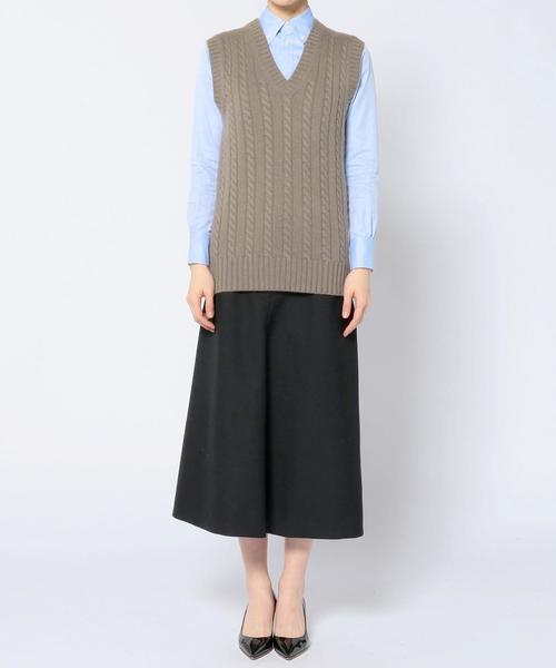 drawer Drawer（ドゥロワー）＞ 5Gカシミヤコットン畔編みニットベスト