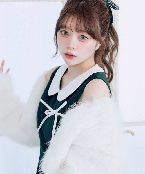 OLIVE des OLIVE(オリーブデオリーブ)の「【Belle Charme】Elegance Short Fur Bolero(その他アウター・レディース・ブラック/オフホワイト・FREE)」の7枚目の写真