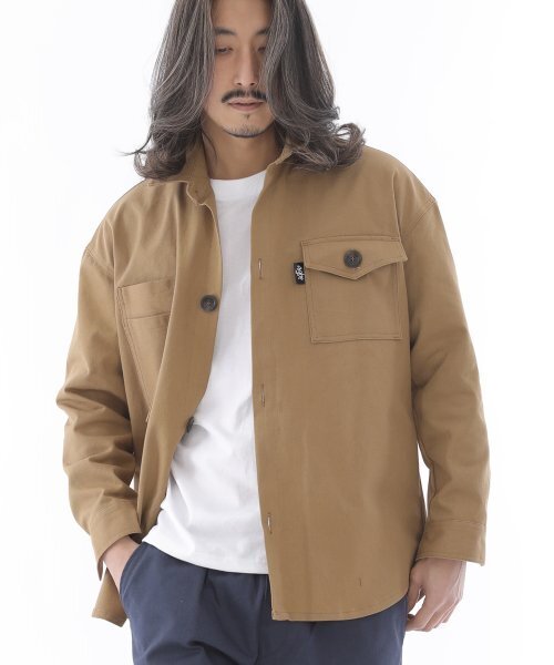 SAINTCREW（セントクルー）の「ツーレイヤーバテックポケットボタンシャツジャケット2L-401SJキャメル（デニムジャケット・レディース・その他・LARGE/MEDIUM/X-LARGE）」の13枚目の写真
