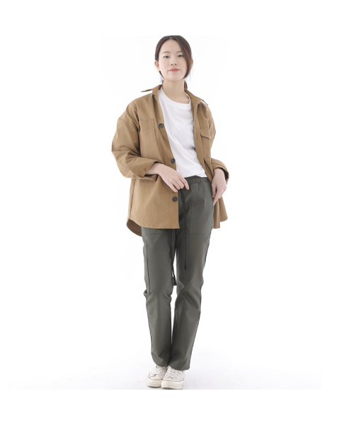 SAINTCREW（セントクルー）の「ツーレイヤーバテックポケットボタンシャツジャケット2L-401SJキャメル（デニムジャケット・レディース・その他・LARGE/MEDIUM/X-LARGE）」の9枚目の写真