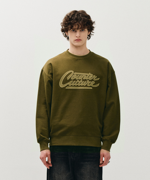ECORR（エコル）の「カウンターカルチャー刺繍スウェットシャツ_カーキ（スウェット・レディース・その他・3(XL)/1(M)/2(L)）」の2枚目の写真