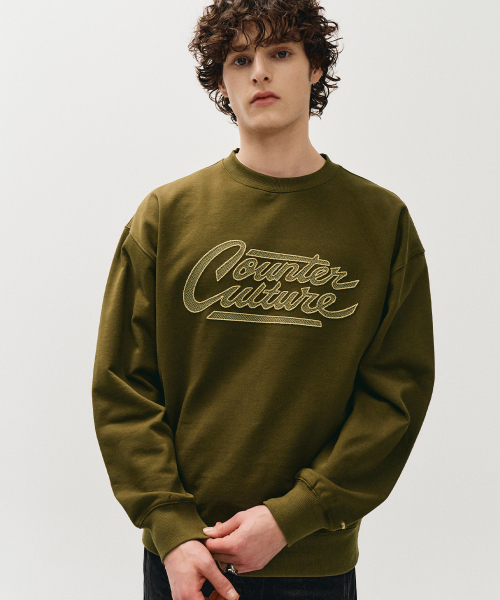 ECORR（エコル）の「カウンターカルチャー刺繍スウェットシャツ_カーキ（スウェット・レディース・その他・3(XL)/1(M)/2(L)）」の4枚目の写真