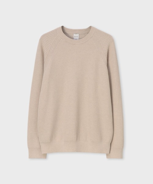 Paul Smith（ポールスミス）の「コットンウール クルーネック リブニット / 163400 765Z（ニット/セーター・メンズ・ライトベージュ/ダークブルー・X-LARGE/LARGE/MEDIUM）」の2枚目の写真