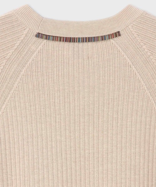 Paul Smith（ポールスミス）の「コットンウール クルーネック リブニット / 163400 765Z（ニット/セーター・メンズ・ライトベージュ/ダークブルー・X-LARGE/LARGE/MEDIUM）」の5枚目の写真