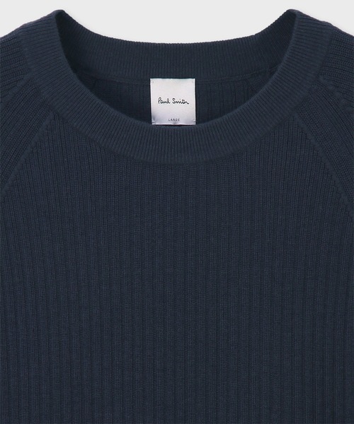 Paul Smith（ポールスミス）の「コットンウール クルーネック リブニット / 163400 765Z（ニット/セーター・メンズ・ライトベージュ/ダークブルー・X-LARGE/LARGE/MEDIUM）」の9枚目の写真