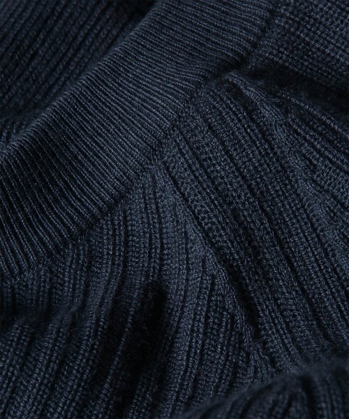 Paul Smith（ポールスミス）の「コットンウール クルーネック リブニット / 163400 765Z（ニット/セーター・メンズ・ライトベージュ/ダークブルー・X-LARGE/LARGE/MEDIUM）」の13枚目の写真