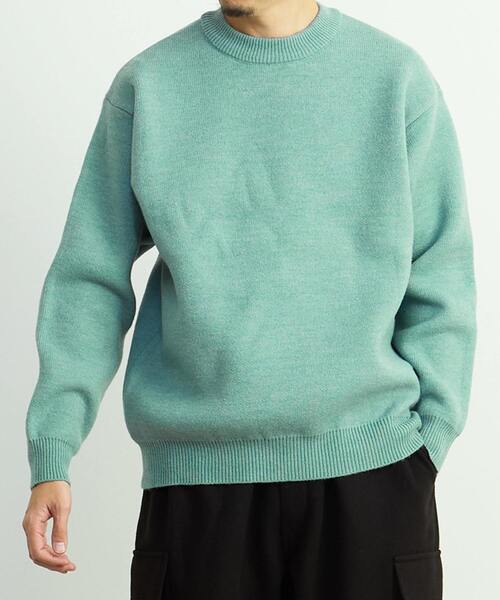 【MASTER FRAME/マスターフレーム】ウールライクWフェイスクルーネックセーター