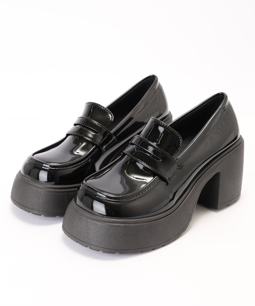 Lace Ladies(レースレディース)の「パテント調 ボリューム ヒール コイン ローファー(ローファー・レディース・ブラック・22.5cm/23cm/23.5cm/24cm/24.5cm)」の9枚目の写真