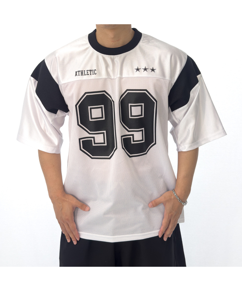 PACIENCIA(パシエンシア)の「フィジカルフットボールジャージ半袖(Tシャツ/カットソー・メンズ・ホワイト/ブラック・LARGE/XX-LARGE/X-LARGE)」の2枚目の写真