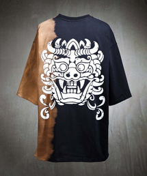 サイドブリーチルーズフィット半袖Tシャツブラック