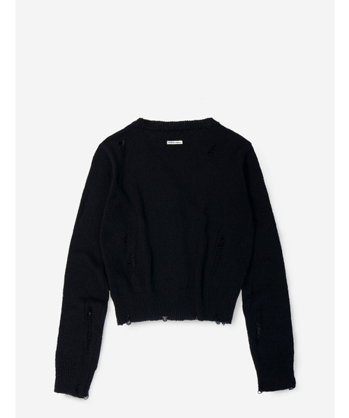 FLATWAVE IN SEOUL(フラットウェーブインソウル)の「Bask Damaged Cardigan/Sleeveless Set Black(カーディガン/ボレロ・レディース・その他・FREE)」の5枚目の写真