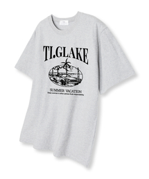 オープンカー バケーション オーバーサイズ 半袖Tシャツ ライトグレー