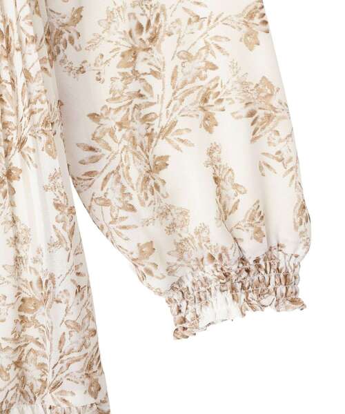 YECCA VECCA（イェッカヴェッカ）の「ボタニカル柄ボウタイプリーツワンピース（ワンピース・レディース・ブラック/アイボリー・FREE）」の22枚目の写真