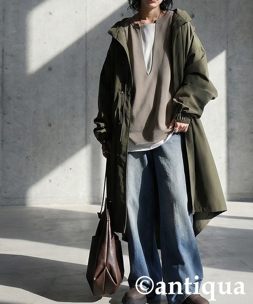 antiqua(アンティカ)の「裏起毛 スキッパー プルオーバー(Tシャツ/カットソー・レディース・ブラック/グレー系その他/杢グレー/アイボリー・ONESIZE)」の11枚目の写真