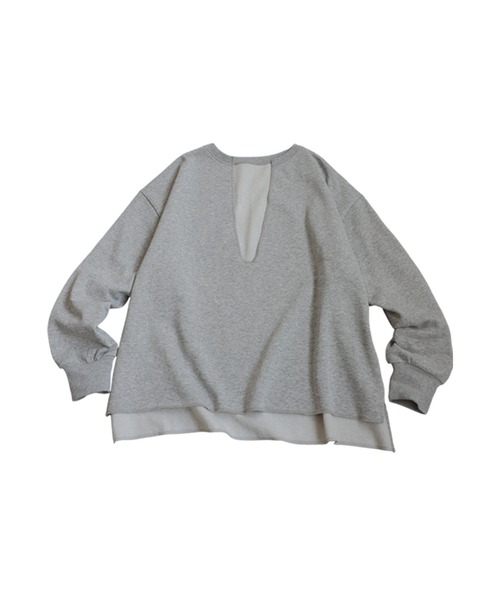 antiqua(アンティカ)の「裏起毛 スキッパー プルオーバー(Tシャツ/カットソー・レディース・ブラック/グレー系その他/杢グレー/アイボリー・ONESIZE)」の15枚目の写真