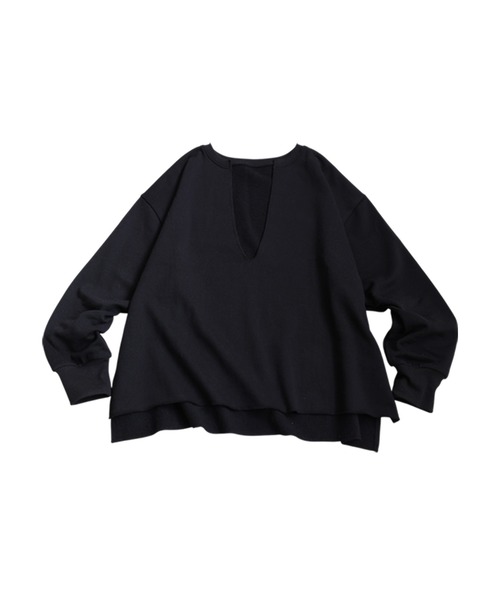 antiqua(アンティカ)の「裏起毛 スキッパー プルオーバー(Tシャツ/カットソー・レディース・ブラック/グレー系その他/杢グレー/アイボリー・ONESIZE)」の14枚目の写真