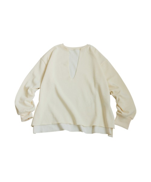 antiqua(アンティカ)の「裏起毛 スキッパー プルオーバー(Tシャツ/カットソー・レディース・ブラック/グレー系その他/杢グレー/アイボリー・ONESIZE)」の13枚目の写真
