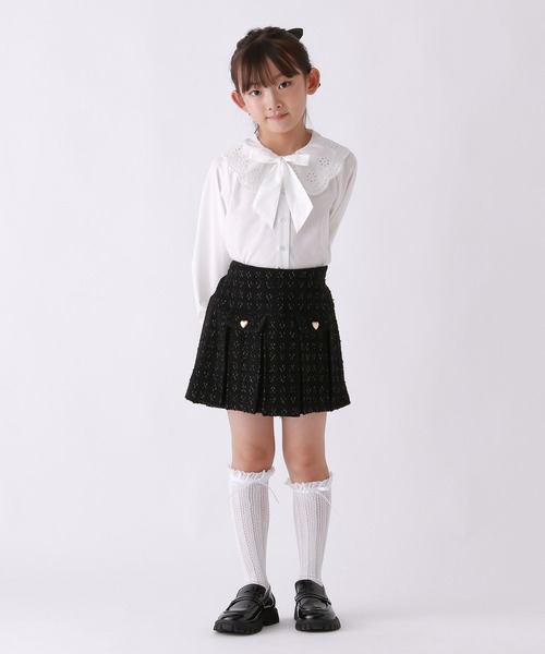 repipi armario（レピピ アルマリオ）の「【10C REPIPI】【セレモニー】リボンブラウス（シャツ/ブラウス・キッズ・ホワイト/ブルー系その他・130cm/120cm）」の5枚目の写真