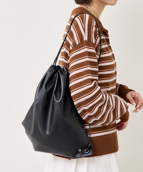 mystic(ミスティック)の「プレート付きナップザック(トートバッグ・レディース・キャメル/ブラック・FREE)」の3枚目の写真