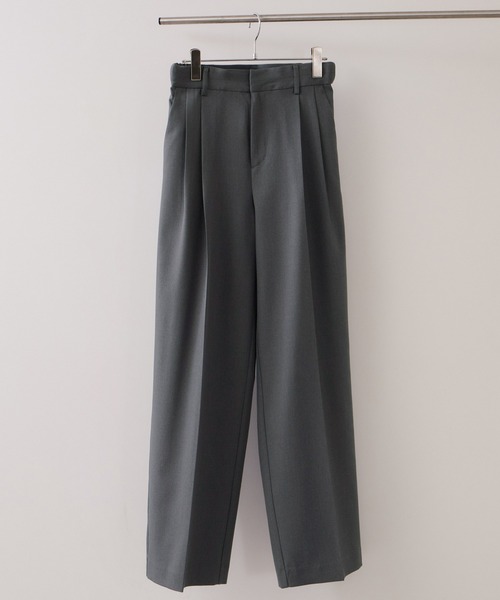 VIS（ビス）の「【美easy】コンフォート金ボタンストレートワイドパンツ/イージーケア・UVケア・セットアップ対応（その他パンツ・レディース・ライトグリーン/ネイビー/ベージュ/グレー・L/M/S/SS）」の2枚目の写真