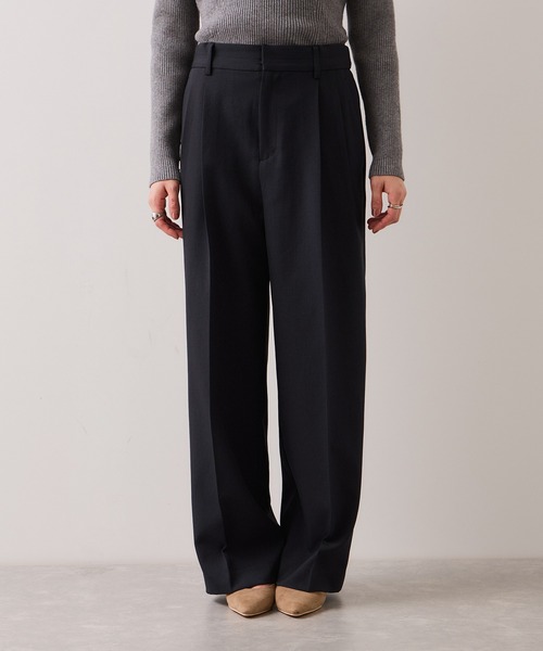 VIS（ビス）の「【美easy】コンフォート金ボタンストレートワイドパンツ/イージーケア・UVケア・セットアップ対応（その他パンツ・レディース・ライトグリーン/ネイビー/ベージュ/グレー・L/M/S/SS）」の19枚目の写真