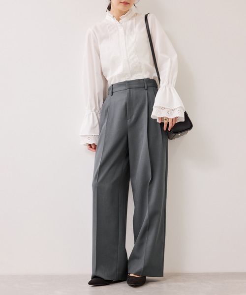 美easy】コンフォートストレートワイドパンツ/イージーケア・UVケア