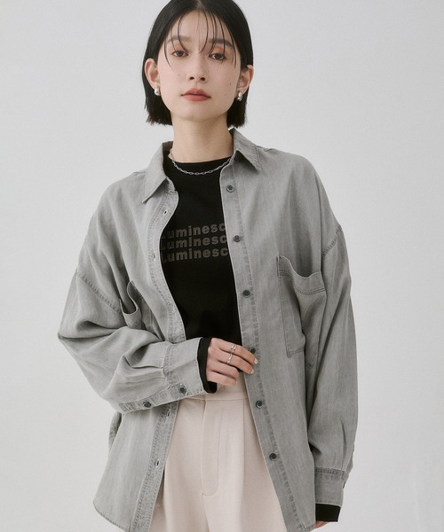 hunch(ハンチ)の「シリコンプリント ロゴ長袖Tシャツ(Tシャツ/カットソー・レディース・ブラック/アイボリー/オフホワイト・FREE)」の4枚目の写真
