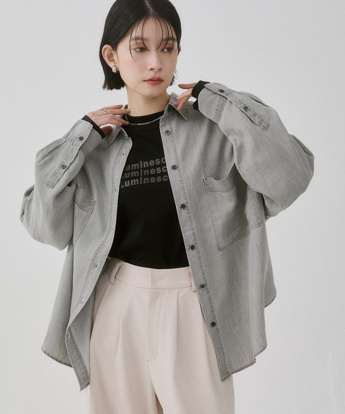 hunch(ハンチ)の「シリコンプリント ロゴ長袖Tシャツ(Tシャツ/カットソー・レディース・ブラック/アイボリー/オフホワイト・FREE)」の6枚目の写真