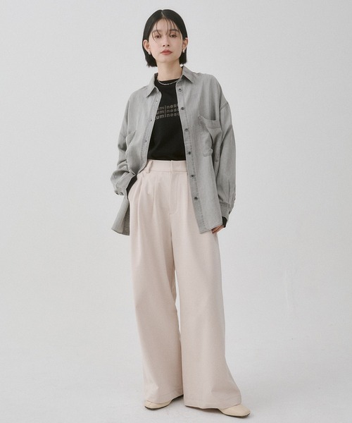 hunch(ハンチ)の「シリコンプリント ロゴ長袖Tシャツ(Tシャツ/カットソー・レディース・ブラック/アイボリー/オフホワイト・FREE)」の7枚目の写真
