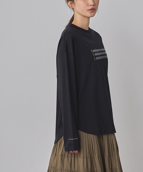 hunch(ハンチ)の「シリコンプリント ロゴ長袖Tシャツ(Tシャツ/カットソー・レディース・ブラック/アイボリー/オフホワイト・FREE)」の9枚目の写真