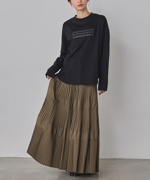hunch(ハンチ)の「シリコンプリント ロゴ長袖Tシャツ(Tシャツ/カットソー・レディース・ブラック/アイボリー/オフホワイト・FREE)」の11枚目の写真
