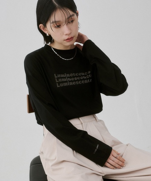 hunch(ハンチ)の「シリコンプリント ロゴ長袖Tシャツ(Tシャツ/カットソー・レディース・ブラック/アイボリー/オフホワイト・FREE)」の15枚目の写真