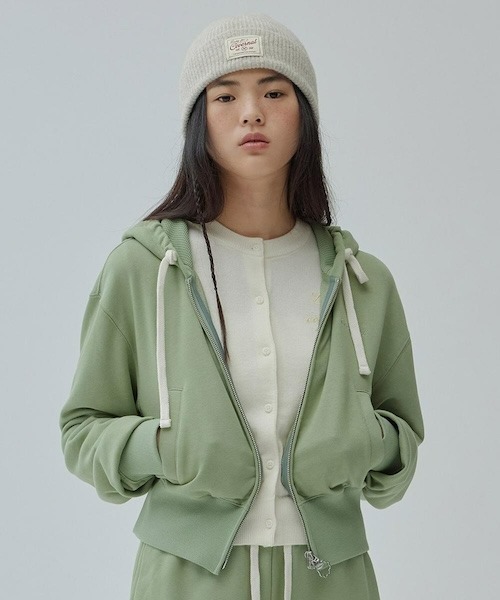 COVERNAT(カバーナット)の「WOMEN'S CROP HOODIE ZIP-UP(スウェット・レディース・杢グレー/グリーン系その他・SMALL/MEDIUM)」の16枚目の写真