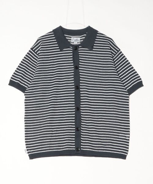 gym master（ジムマスター）の「メッシュニットシャツカーディガン（カーディガン/ボレロ・メンズ・ブラック系/ベージュ系/ブラウン系/ホワイト系/ネイビー系・MEDIUM/X-LARGE/LARGE）」の5枚目の写真