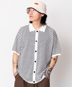 メッシュニットシャツカーディガン