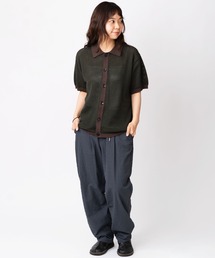 メッシュニットシャツカーディガン