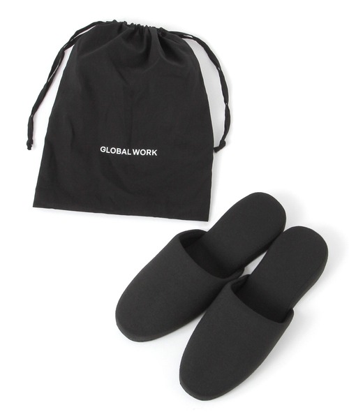 GLOBAL WORK（グローバルワーク）の「巾着付き室内スリッパ/633948（その他シューズ・メンズ・ネイビー/ブラック・LARGE/MEDIUM）」の2枚目の写真