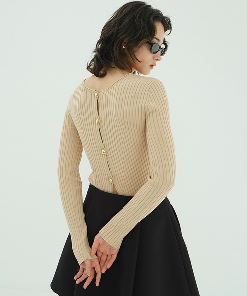 W FACE GOLD BUTTON KNIT TOPS（ニット/セーター）｜CLANE（クラネ）の