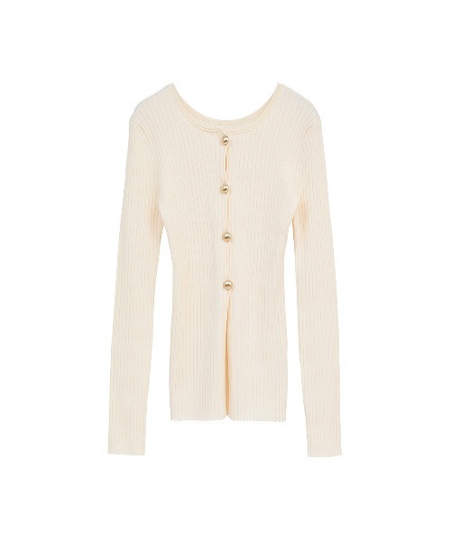 CLANE(クラネ)の「W FACE GOLD BUTTON KNIT TOPS(ニット/セーター・レディース・ブラック/アイボリー/ベージュ・1/2)」の18枚目の写真